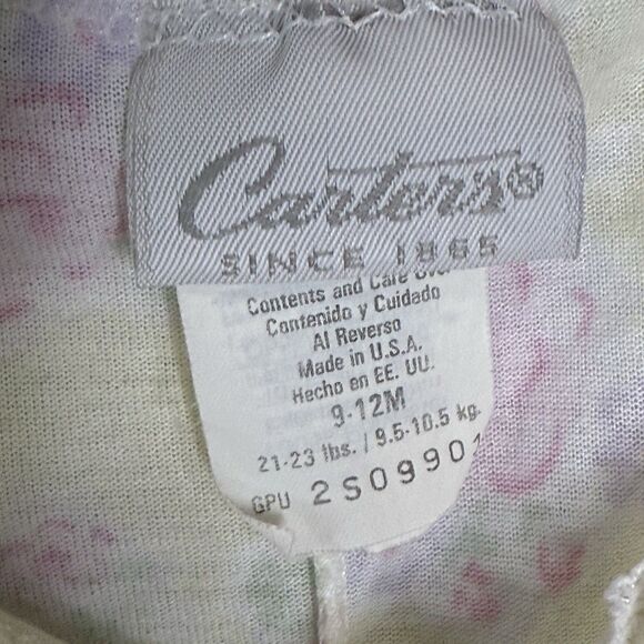 Vintage Carters Infant Baby Girls Size 9-12 Months 9M Bubble Romper Pajamas - Picture 4 of 11